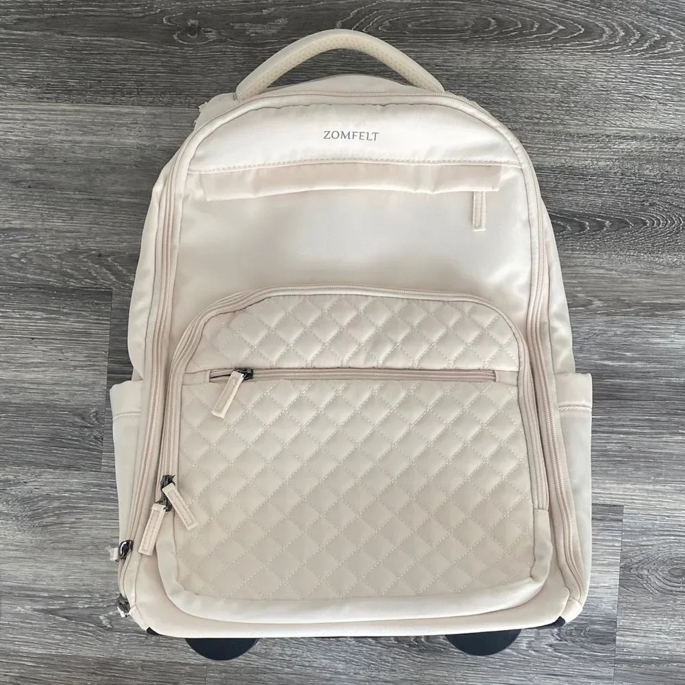 ZOMFELT Rolling Backpack for Women with Wheels 17 Inch Laptop Air Travel NWOT